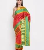 CLASSICATE from the house of The Chennai Silks Women's Red Pure Dharmavaram Silk Saree With Blouse