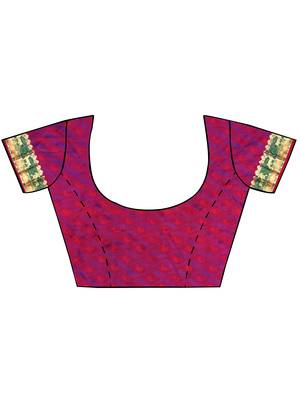 CLASSICATE from the house of The Chennai Silks Women's Blue Pure Kanchipuram Silk Saree With Blouse 4