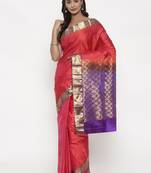 CLASSICATE from the house of The Chennai Silks Women's Red Pure Kanchipuram Silk Saree With Blouse