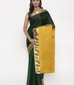 CLASSICATE from the house of The Chennai Silks Women's Green Pure Kanchipuram Silk Saree With Blouse
