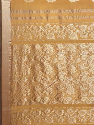 CLASSICATE from the house of The Chennai Silks Women's Gold Traditional Pure Silk Saree With Blouse 3