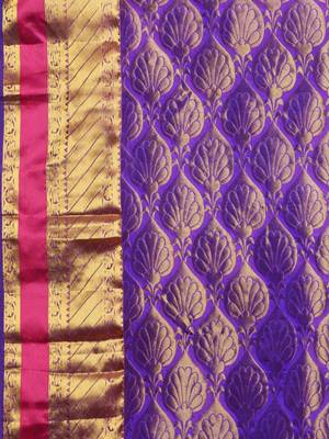 CLASSICATE from the house of The Chennai Silks Women's Pink Pure Kanchipuram Silk Saree With Blouse 2