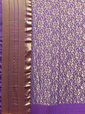 CLASSICATE from the house of The Chennai Silks Women's Orange Pure Kanchipuram Silk Saree With Blouse 2