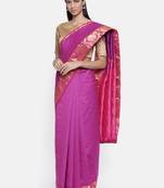 CLASSICATE from the house of The Chennai Silks Women's Purple Traditional Pure Silk Saree With Blouse