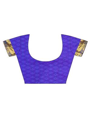 CLASSICATE from the house of The Chennai Silks Women's Blue Pure Kanchipuram Silk Saree With Blouse 3