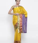 CLASSICATE from the house of The Chennai Silks Women's Yellow Pure Dharmavaram Silk Saree With Blouse