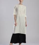 white plain cotton stitched kurti