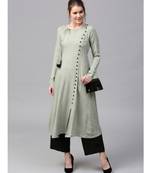 grey plain cotton stitched kurti