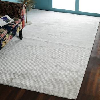 PEQURA Dark Grey Viscose Hand Woven Loop Cut Carpet 1