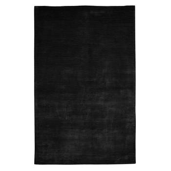 PEQURA Dark Grey Viscose Hand Woven Patterned Rectangle Carpet 3