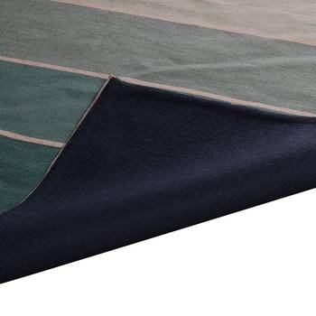 PEQURA Green Woollen Stripes Patterned Hand Woven Carpet 2