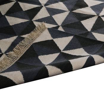 PEQURA Grey Woollen Geometric Patterned Rectangle Carpet 2