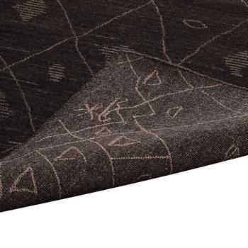 PEQURA Grey and Natural Woollen Abstract Patterned Hand Woven Tufted Carpet 1