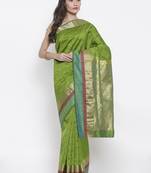 CLASSICATE from the house of The Chennai Silks Women's Green Pure Kanchipuram Silk Saree With Blouse