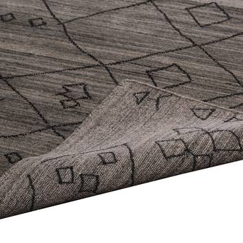PEQURA Beige and Black Woollen Hand Woven Abstract Patterned Tufted Carpet 2