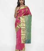 CLASSICATE from the house of The Chennai Silks Women's Pink Pure Kanchipuram Silk Saree With Blouse