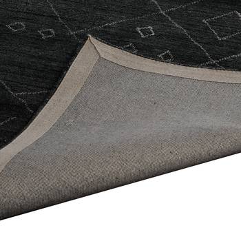 PEQURA Dark Grey and Off-White Woollen Abstract Patterned Tufted Carpet 2