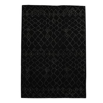 PEQURA Dark Grey Woollen Hand Woven Patterned Tufted Carpet 3
