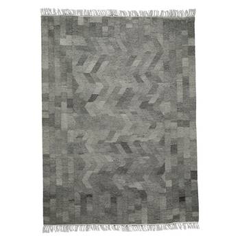 PEQURA Grey Textured Woollen Patterned Hand Woven Carpet 3