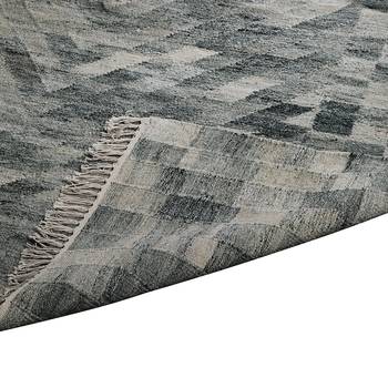 PEQURA Grey Woollen Geometric Patterned Hand Woven Carpet 2