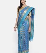 CLASSICATE from the house of The Chennai Silks Women's Blue Pure Dharmavaram Silk Saree With Blouse