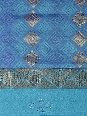 CLASSICATE from the house of The Chennai Silks Women's Blue Pure Dharmavaram Silk Saree With Blouse 2