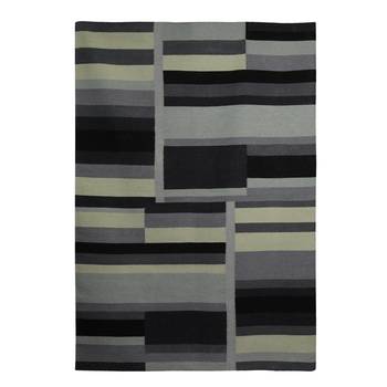 PEQURA Grey Woollen Abstract Patterned Hand Woven Rectangular Kilim Carpet 3