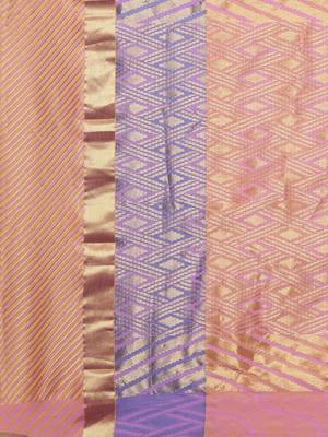 CLASSICATE from the house of The Chennai Silks Women's Violet Pure Dharmavaram Silk Saree With Blouse 3