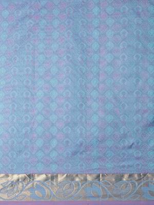 CLASSICATE from the house of The Chennai Silks Women's Blue Pure Dharmavaram Silk Saree With Blouse 2