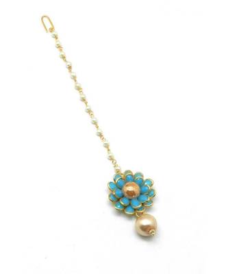 Gold Plated Flower Style Maang Tikka For Women/Girls 1