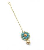 Gold Plated Flower Style Maang Tikka For Women/Girls