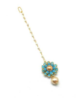 Gold Plated Flower Style Maang Tikka For Women/Girls 2