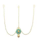 Gold Plated Flower Style Maang Tikka Matha Patti For Women/Girls