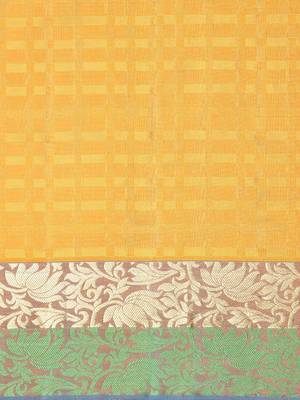 CLASSICATE from the house of The Chennai Silks Women's Yellow Pure Kanchipuram Silk Saree With Blouse 2