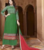 Green sequins faux georgette salwar