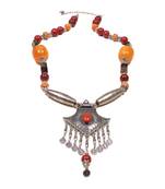 Designer Necklace With German Silver Pendant And Mix Ornaments And Beads Ppbj265