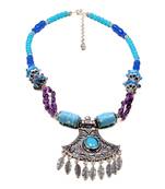 Designer Necklace With German Silver Pendant And Mix Ornaments And Beads Ppbj269