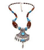 Designer Necklace With German Silver Pendant And Mix Ornaments And Beads Ppbj271