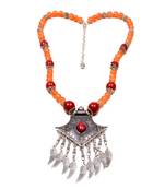 Designer Necklace With German Silver Pendant And Mix Ornaments And Beads Ppbj272