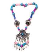 Designer Necklace With German Silver Pendant And Mix Ornaments And Beads Ppbj274