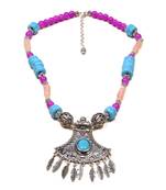 Designer Necklace With German Silver Pendant And Mix Ornaments And Beads Ppbj276