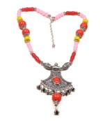 Designer Necklace With German Silver Pendant And Mix Ornaments And Beads Ppbj277