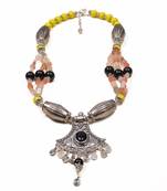 Designer Necklace With German Silver Pendant And Mix Ornaments And Beads Ppbj285