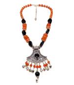 Designer Necklace With German Silver Pendant And Mix Ornaments And Beads Ppbj288