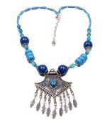 Designer Necklace With German Silver Pendant And Mix Ornaments And Beads Ppbj290