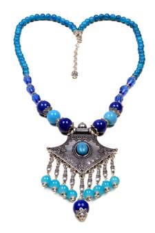 Designer Necklace With German Silver Pendant And Mix Ornaments And Beads Ppbj291