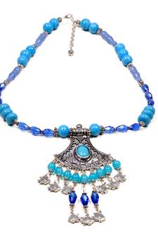 Designer Necklace With German Silver Pendant And Mix Ornaments And Beads Ppbj292