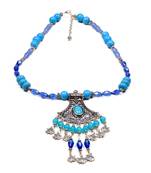 Designer Necklace With German Silver Pendant And Mix Ornaments And Beads Ppbj292