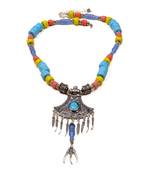 Designer Necklace With German Silver Pendant And Mix Ornaments And Beads Ppbj293