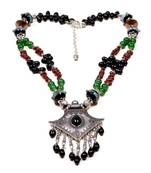 Designer Necklace With German Silver Pendant And Mix Ornaments And Beads Ppbj297